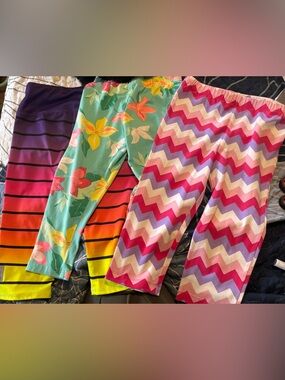 3 pair of girls leggings sz 7